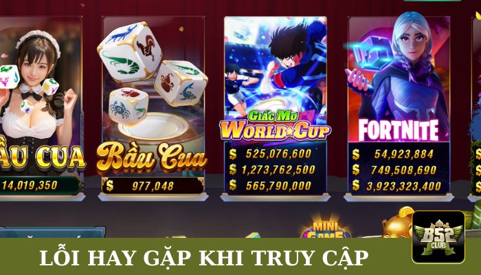 Lỗi hay gặp khi tham gia cổng game
