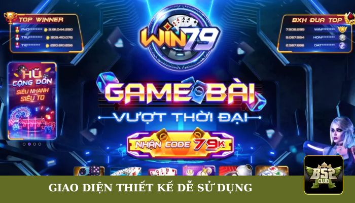 Giao diện thiết kế đẹp mắt và dễ sử dụng dành cho người chơi